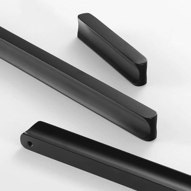 Solid Brass Cabinet Pulls, Simple Minimalist, Brushed Gold Brass, Matte Black