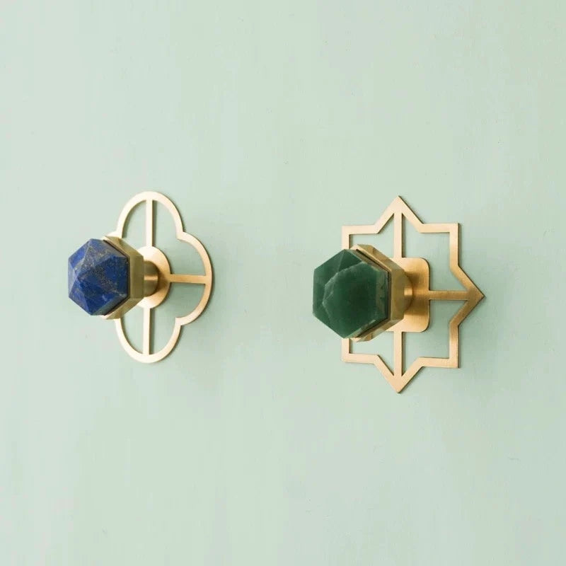 Brass Back Plate for Drawer Knobs, Clover Octagon
