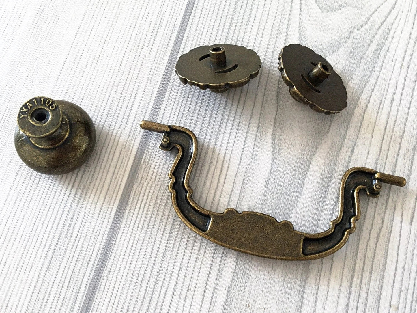 3.5" Antique Bronze Drawer Pull Rustic Drop Handle Hardware Vintage Style