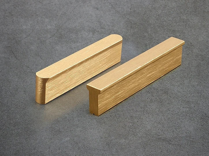 Mid Century Drawer Pulls, Brushed Gold Brass Cabinet Handles, Lynns Hardware