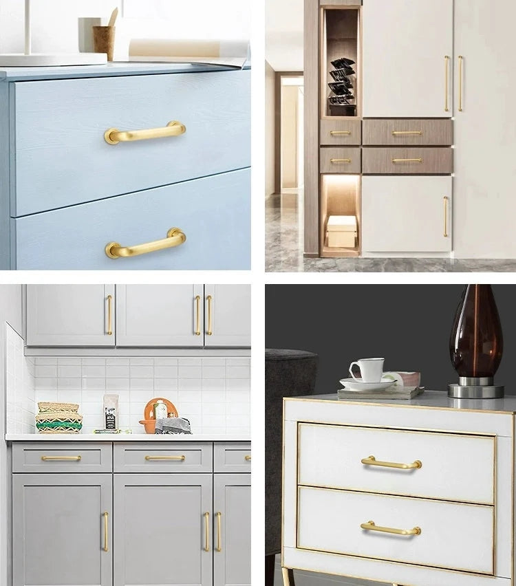 Brushed Brass D Cabinet Pulls, Kitchen Hardware
