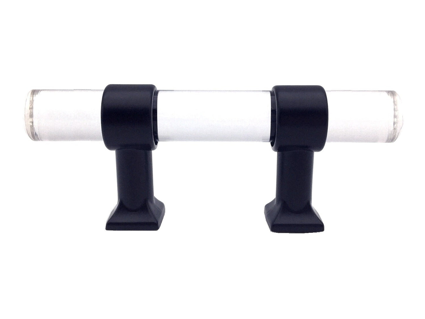Drawer Pulls Lucite Cabinet Handles Acrylic Matte Black | Lynns Hardware | 2" 2.5" 3.25" Centers