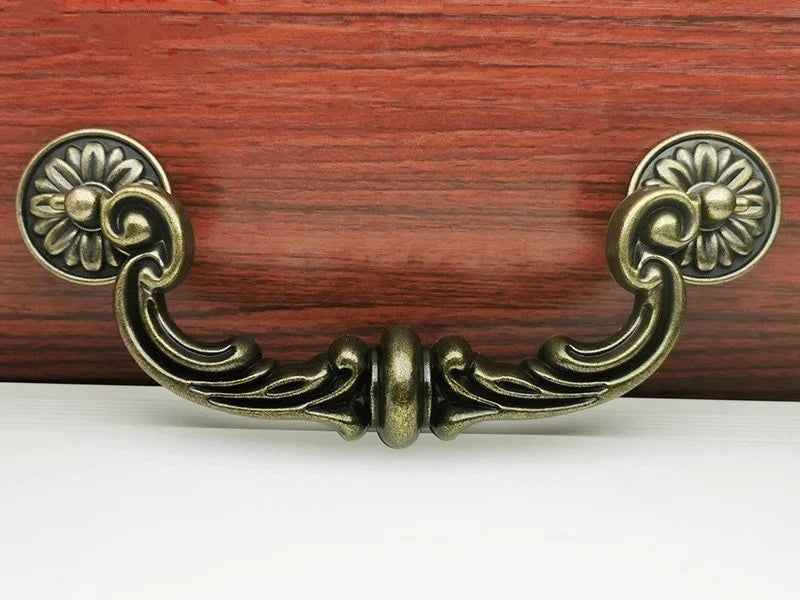 6" Victorian Swing Bail Drawer Pull & Cabinet Knob, Antique Bronze