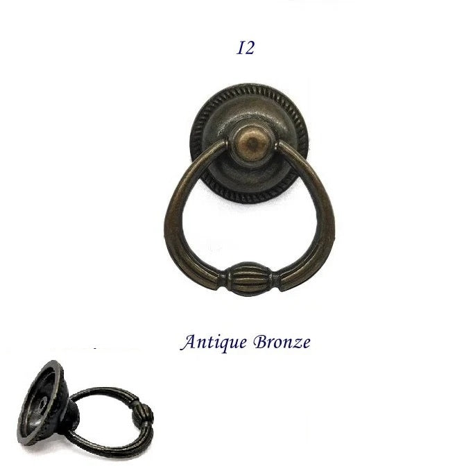 Drawer Knob Vintage Look Antique Bronze Drop Cabinet Pull Hardware