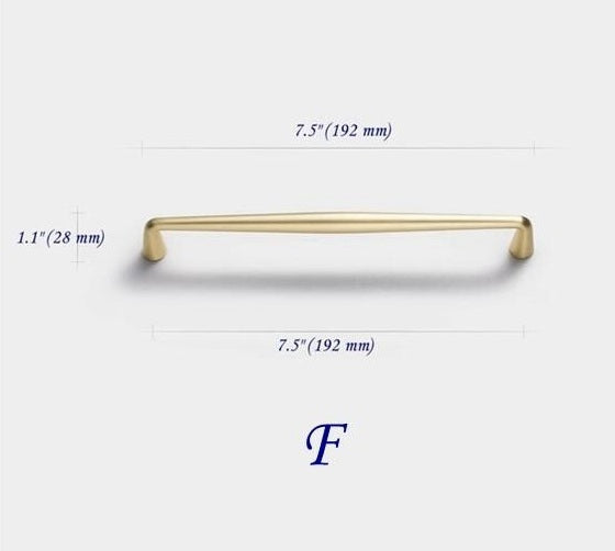 7.5 Inch Gold Cabinet Pulls Drawer Handle Kitchen Hardware 192 mm