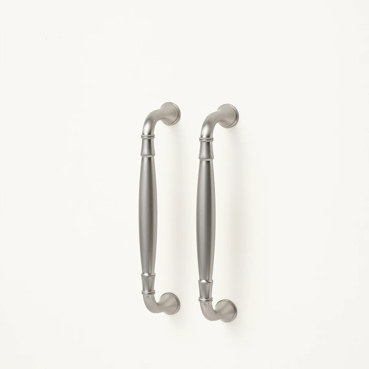 Brushed Nickel Cabinet D Handle | Round Knob | Gingko Drop Pull