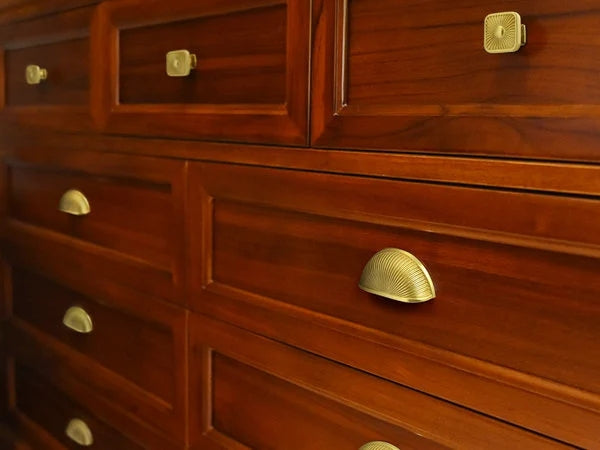 3 Inch Gold Cup Drawer Pulls, Square Cabinet Knob, Kitchen Hardware, 76 mm Holes