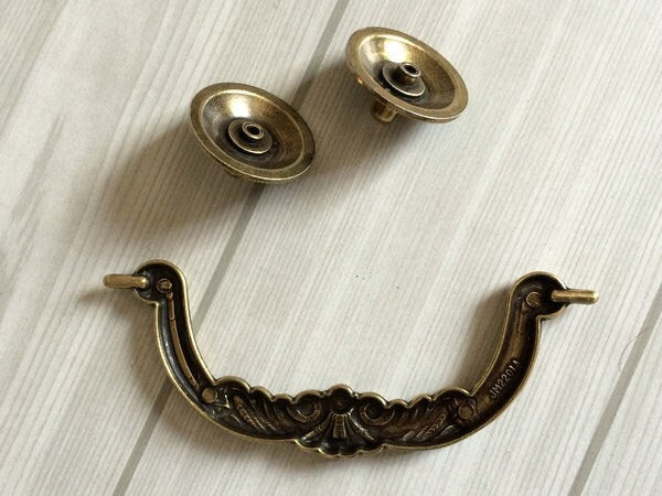 3.75" 5" Vintage Style Bail Drawer Pulls Drop Handle Antique Bronze