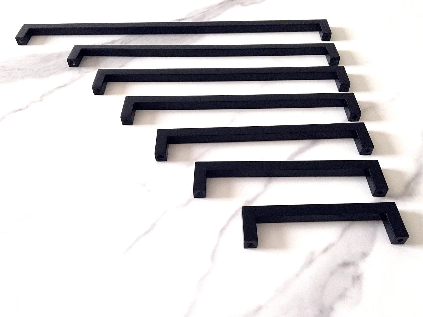 Black Cabinet Pulls Square Drawer Handles Kitchen Lynns Hardware