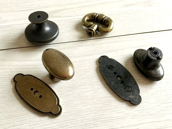 Vintage Style Drawer Pull, Ring Cabinet Knob, Antique Bronze, Rustic Hardware