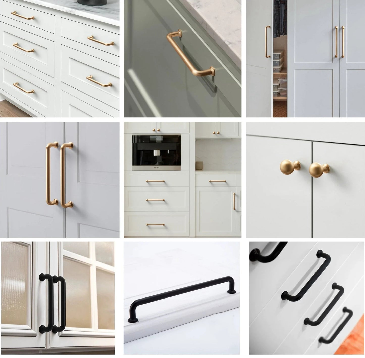 3.75" 5" 7.5" Slim Wire Cabinet Handles, Polished Gold, Brushed Gold, Matte Black