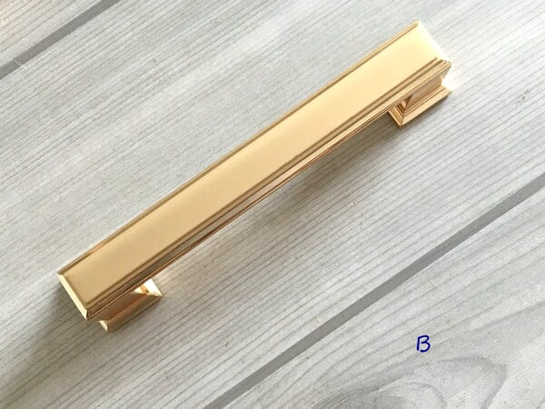 Gold Cabinet Pulls, Square Drawer Knobs, Kitchen Hardware, 3.75" 5" Centers