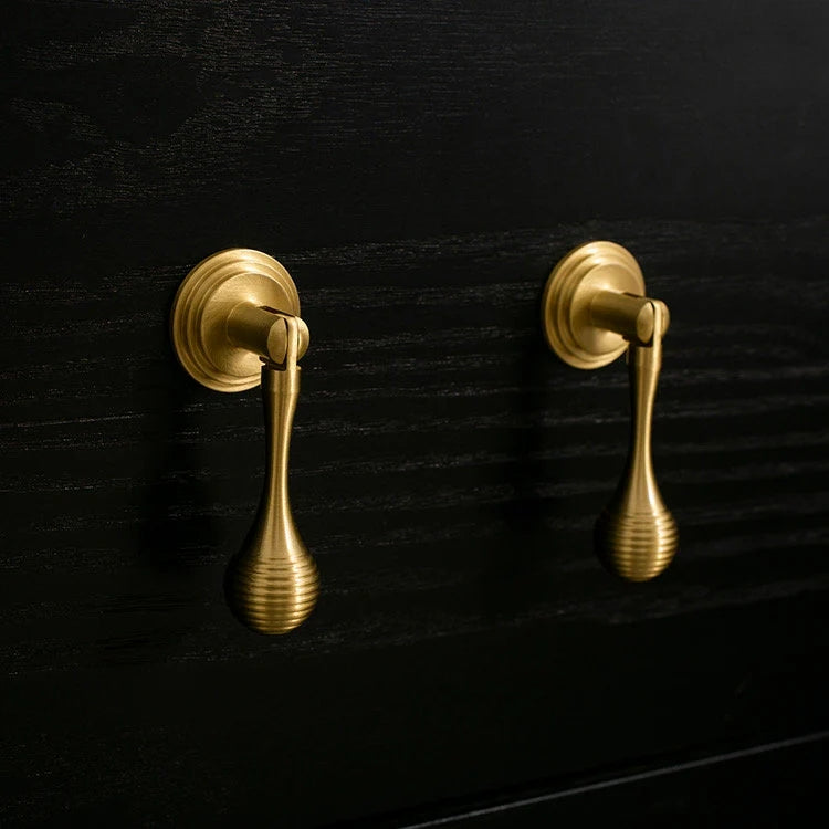 3" Long Pendant Drop Drawer Pulls, Solid Brass, Teardrop Cabinet Knob
