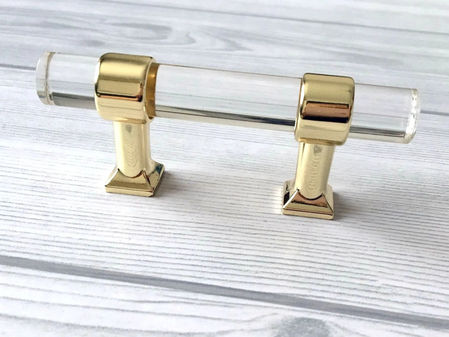 2" Centers, Acrylic Drawer Pulls, Lucite Cabinet Knobs, Black Gold Nickel Silver