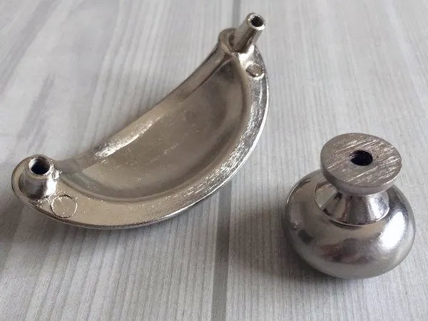 2-3/4" Brushed Nickel Cup Drawer Pull Cabinet Knob 2.75 Inch 70 mm Centers
