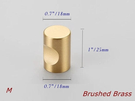 Cone Brass Knob, Taper Cabinet Pulls, MCM Kithcen Hardware, Gold Black Bronze