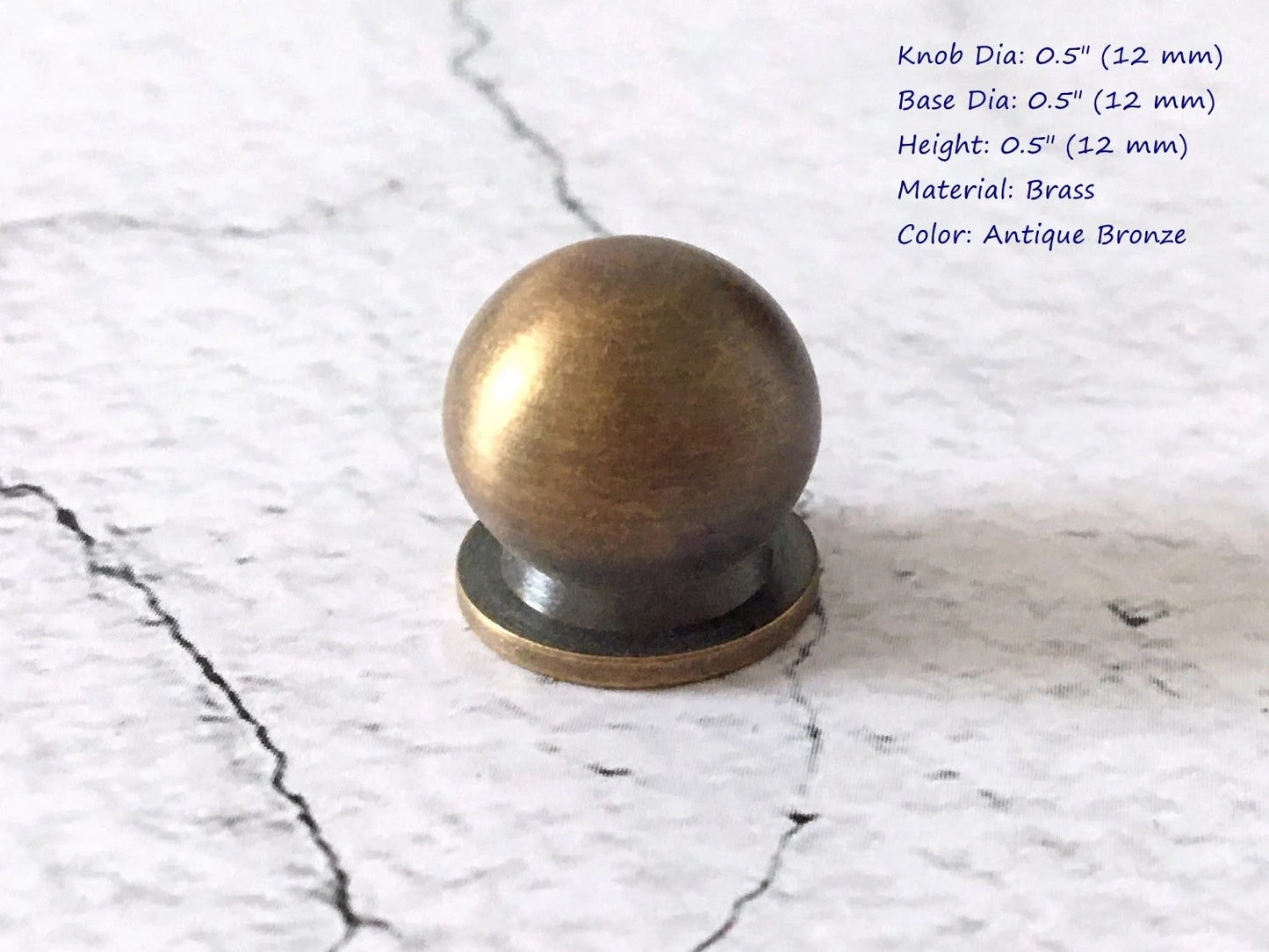 1/2" Dia Mini Drawer Pull, Brass Jewelry Box Knobs, Tiny Crystal Hardware