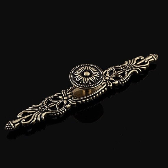 Vintage Style Dresser Drawer Pulls, Antique Bronze, Georgian Cabinet Hardware