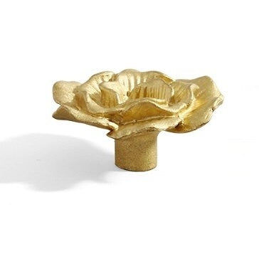 Decorative Camellia Brass Knobs, Blossom Petal Cabinet Pulls, Kitchen Hardware