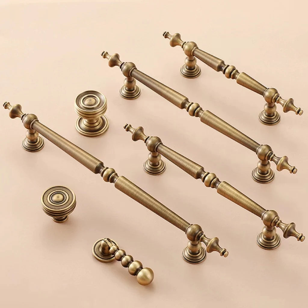 European Style Brass Cabinet Pull, Antique Bronze, Retro Kitchen Hardware