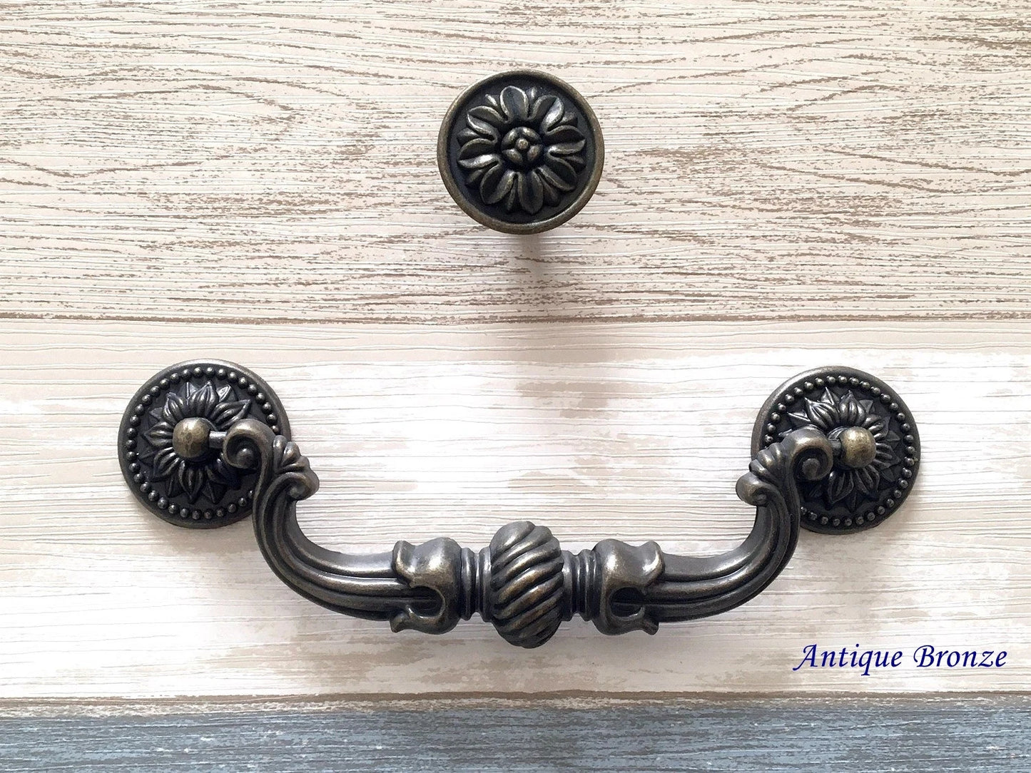 5.75" Vintage Style Bail Drawer Pull Handle Antique Bronze Black Drop Swing