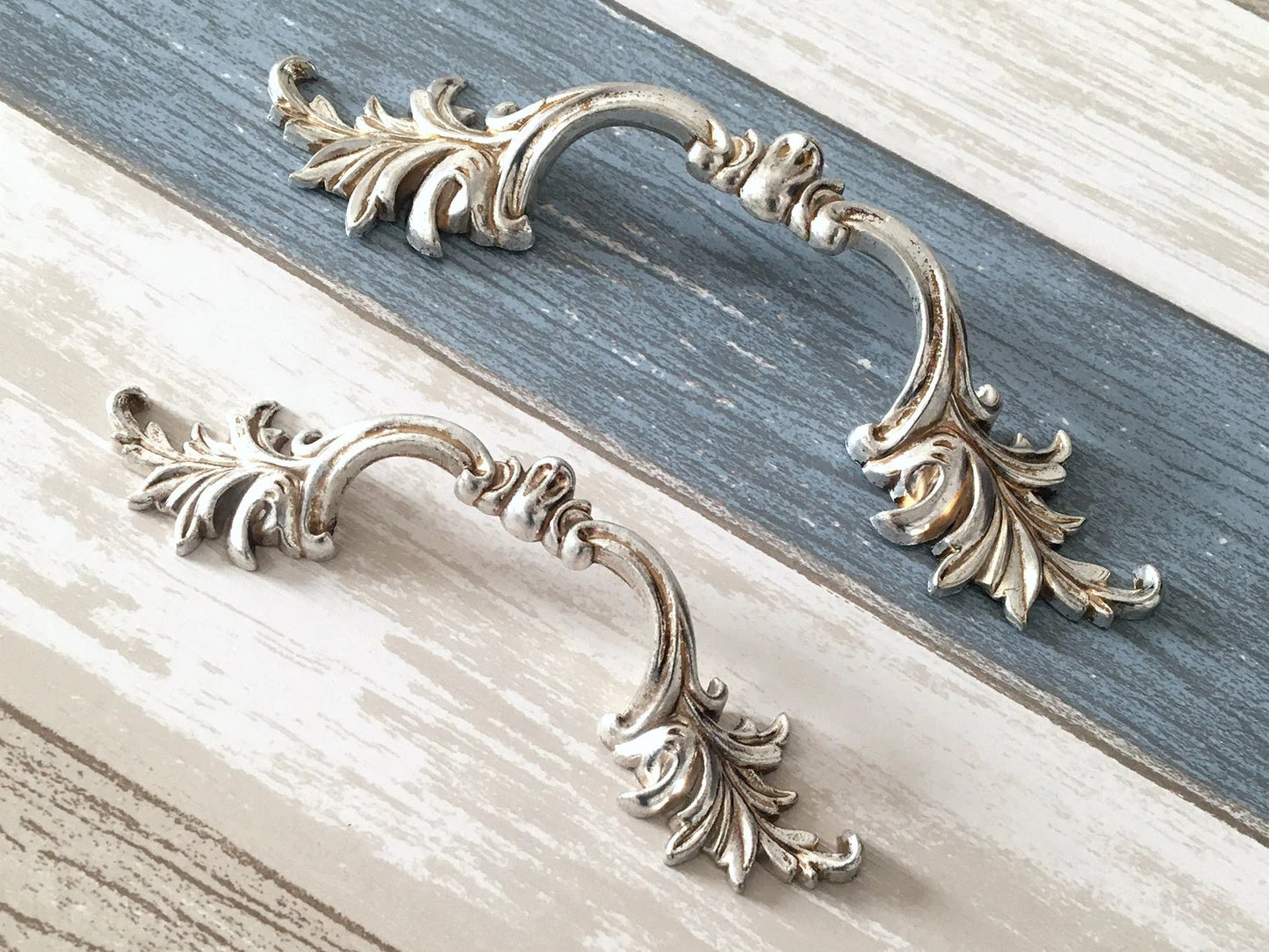 Leafy Drawer Pulls, 3" 3.75" Centers, French Provincial, 76 96 mm Holes