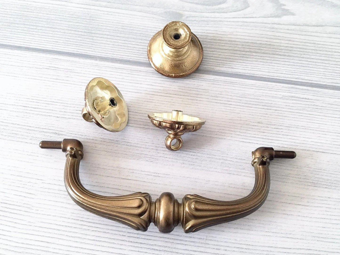 3.75" 4.5" Drop Bail Drawer Pull Handles Antique Brass Vintage Style