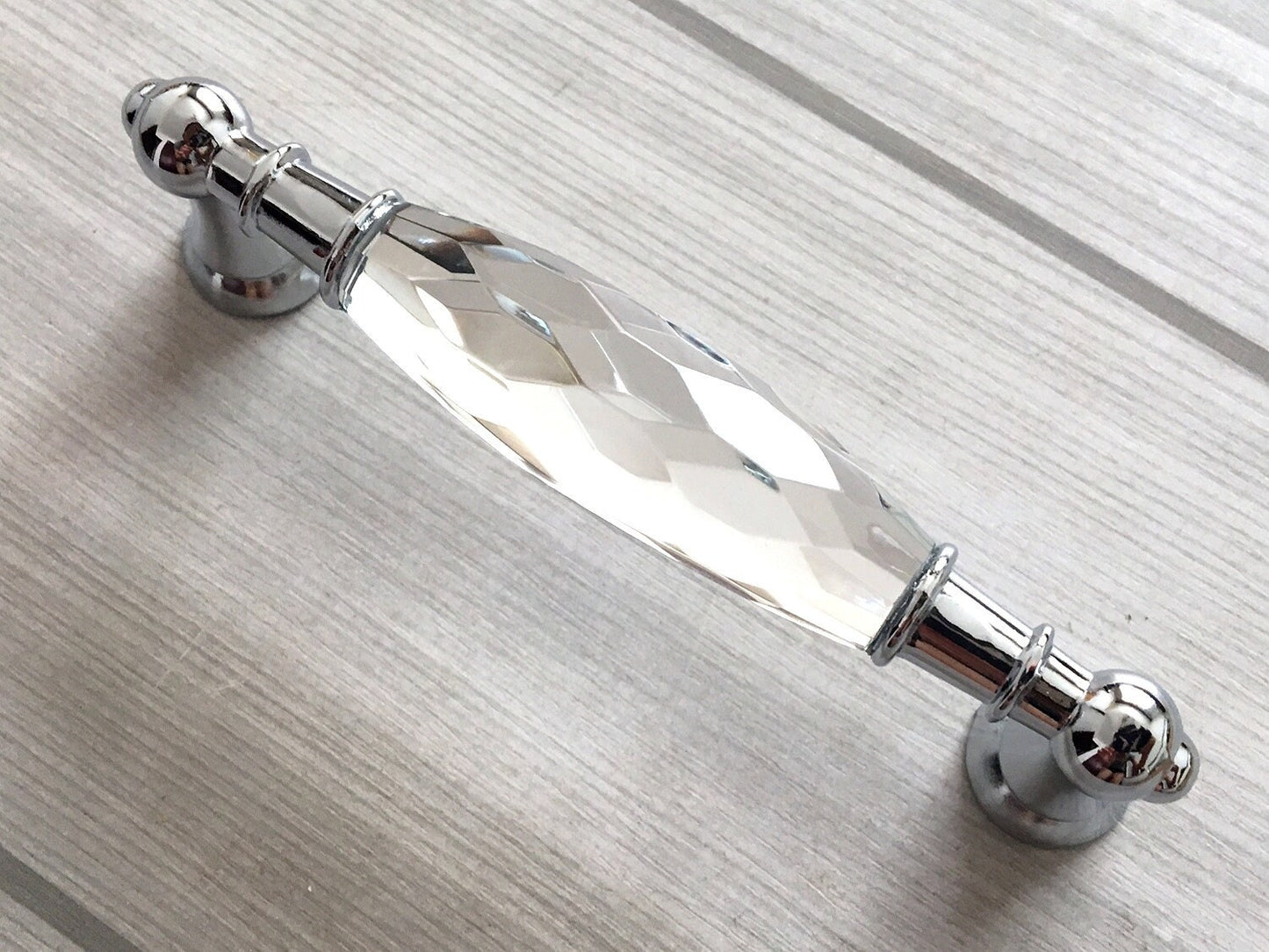 3.75" 5" Crystal Drawer Pull, Glass Cabinet Pulls, Gold Silver Modern Hardware