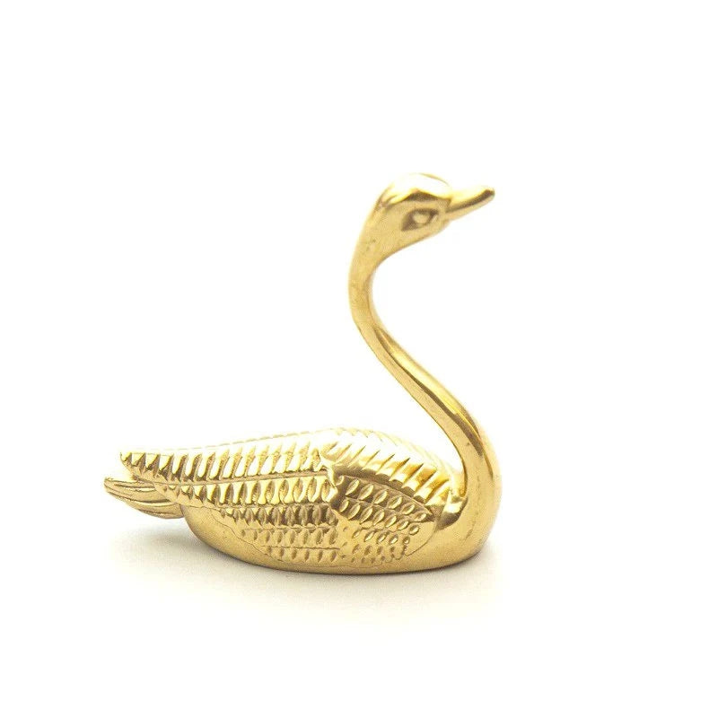Swan Brass Knobs, Polished Gold, Cabinet Hardware
