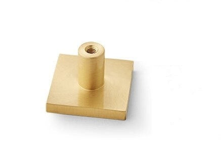 Brass Square Knobs, Brushed Gold, Minimalist Kitchen Cabinet Hardware
