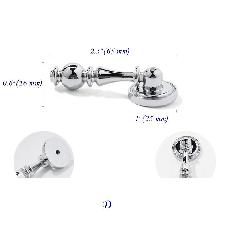 Brass Cabinet Pull Handles, Polished Chrome, Contemporary Kitchen Hardware