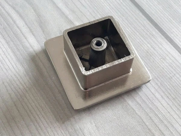 Large Square Cabinet Knobs - Brushed Nickel / Matte Black