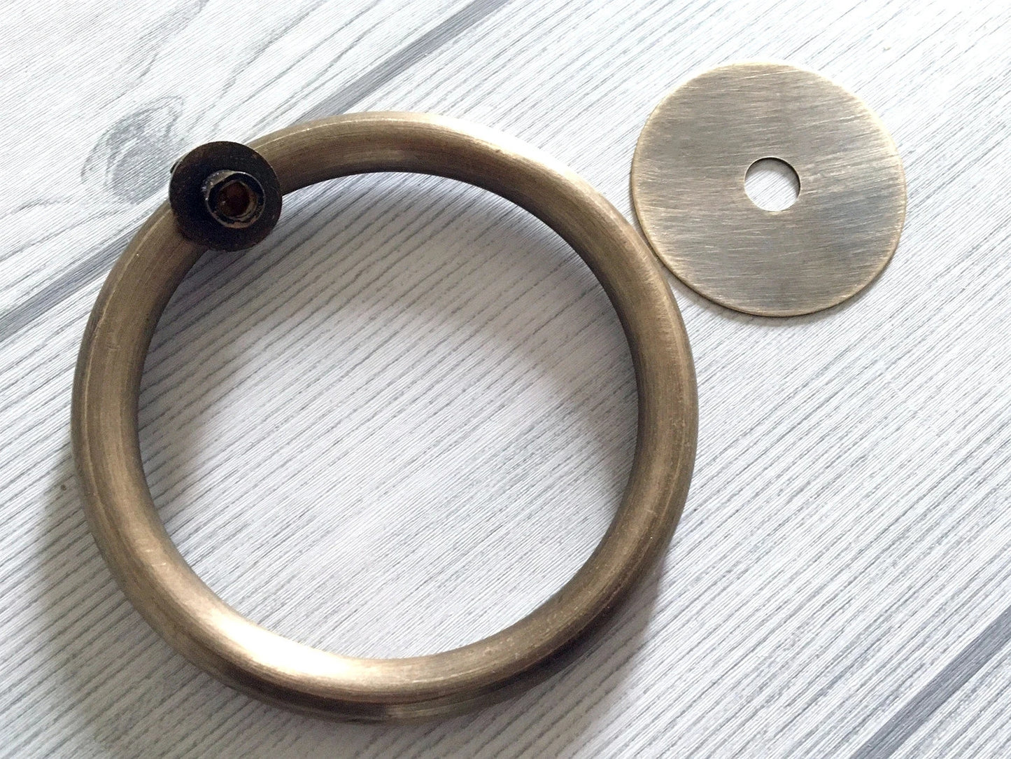 Dia 3.1" 80 mm Large Brass Drop Ring Drawer Pull Vintage Style, Unlaquered, Bronze Gold