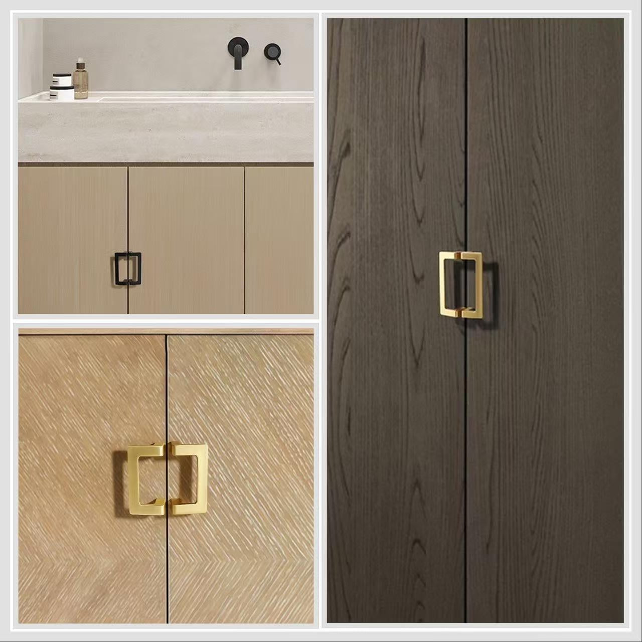 2.5" 3.75" U Turn Drawer Pull Handles, Antique Bronze, Brushed Gold, Matte Black