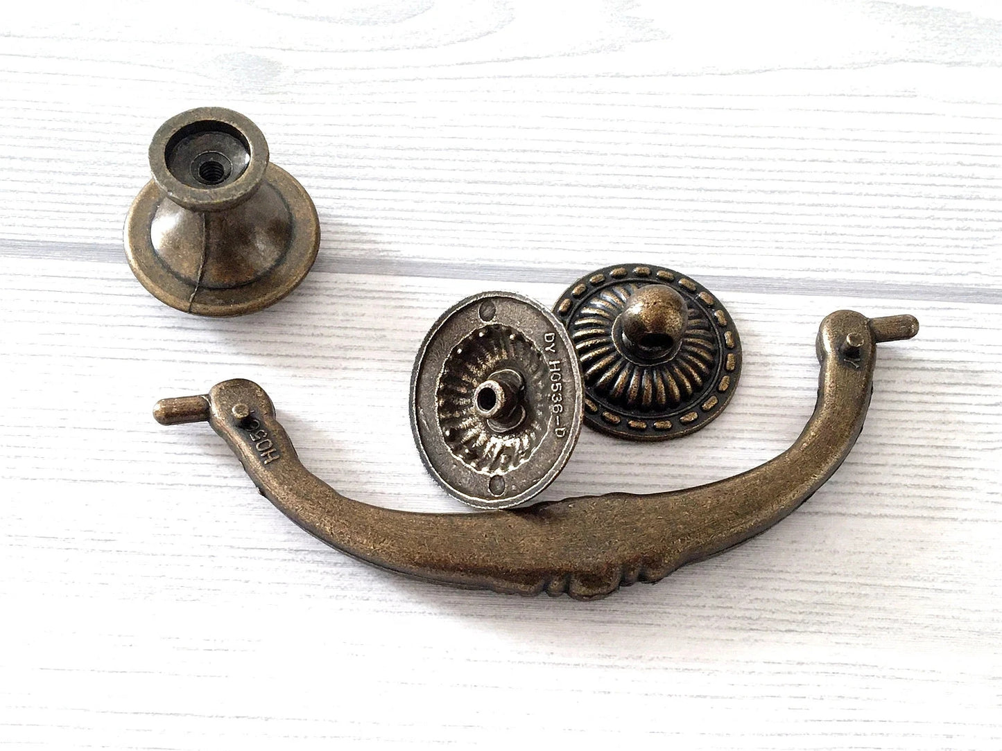 4.5" Vintage Style Antique Gold Brass Bail Drawer Pull | Kitchen Cabinet Knob