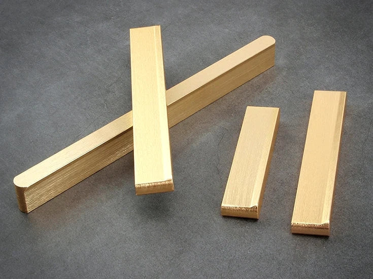 Mid Century Drawer Pulls, Brushed Gold Brass Cabinet Handles, Lynns Hardware
