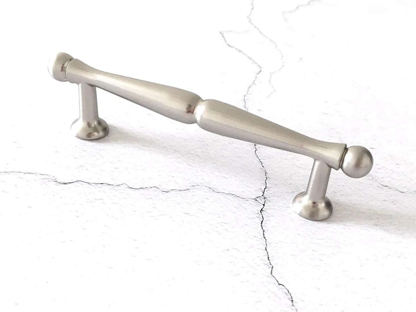 Brushed Nickel Cabinet Bar Handles, Kitchen Hardware, 3.75" 5" 7.5" Centers