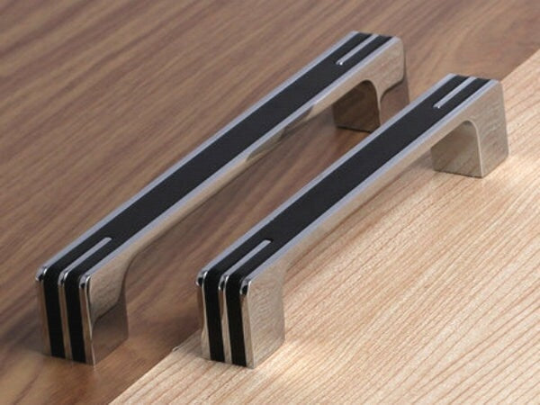 Modern Cabinet Bar Pulls, Square Drawer Handles, Polished Chrome, White, Black