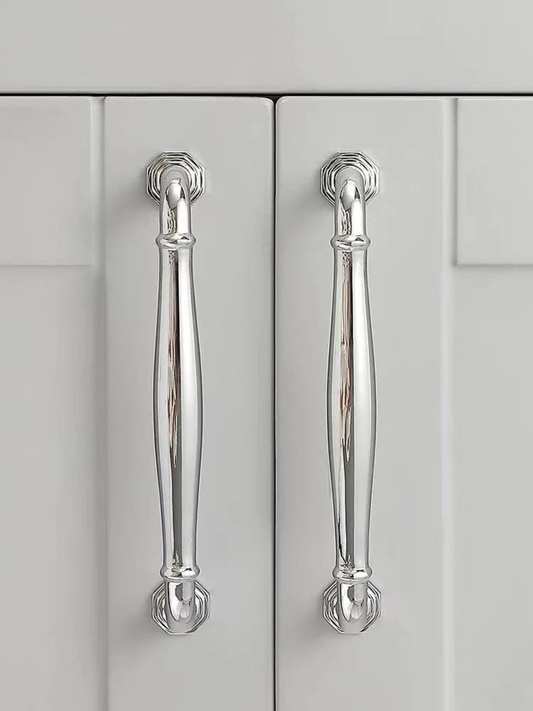 3,75" 5" 7,5" Achteckige Messing-Schrankgriffe, poliertes Gold, Chrom, Waschtischgriffe | LynnsHardware