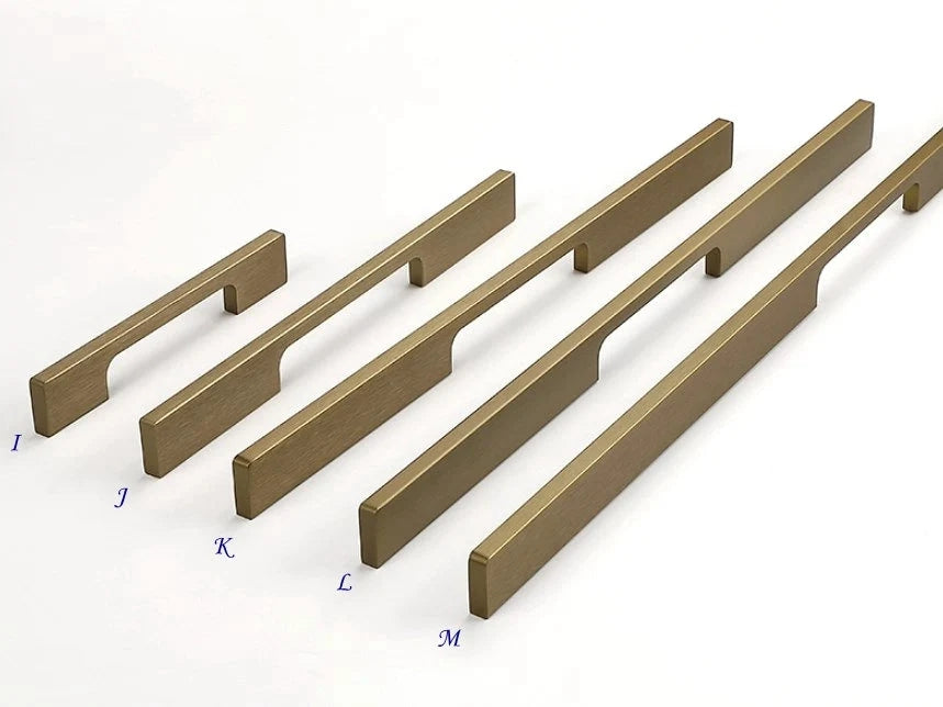 Mid Century Drawer Pulls, Cabinet Handles, Alumimum, Brushed Antique Gold Bronze