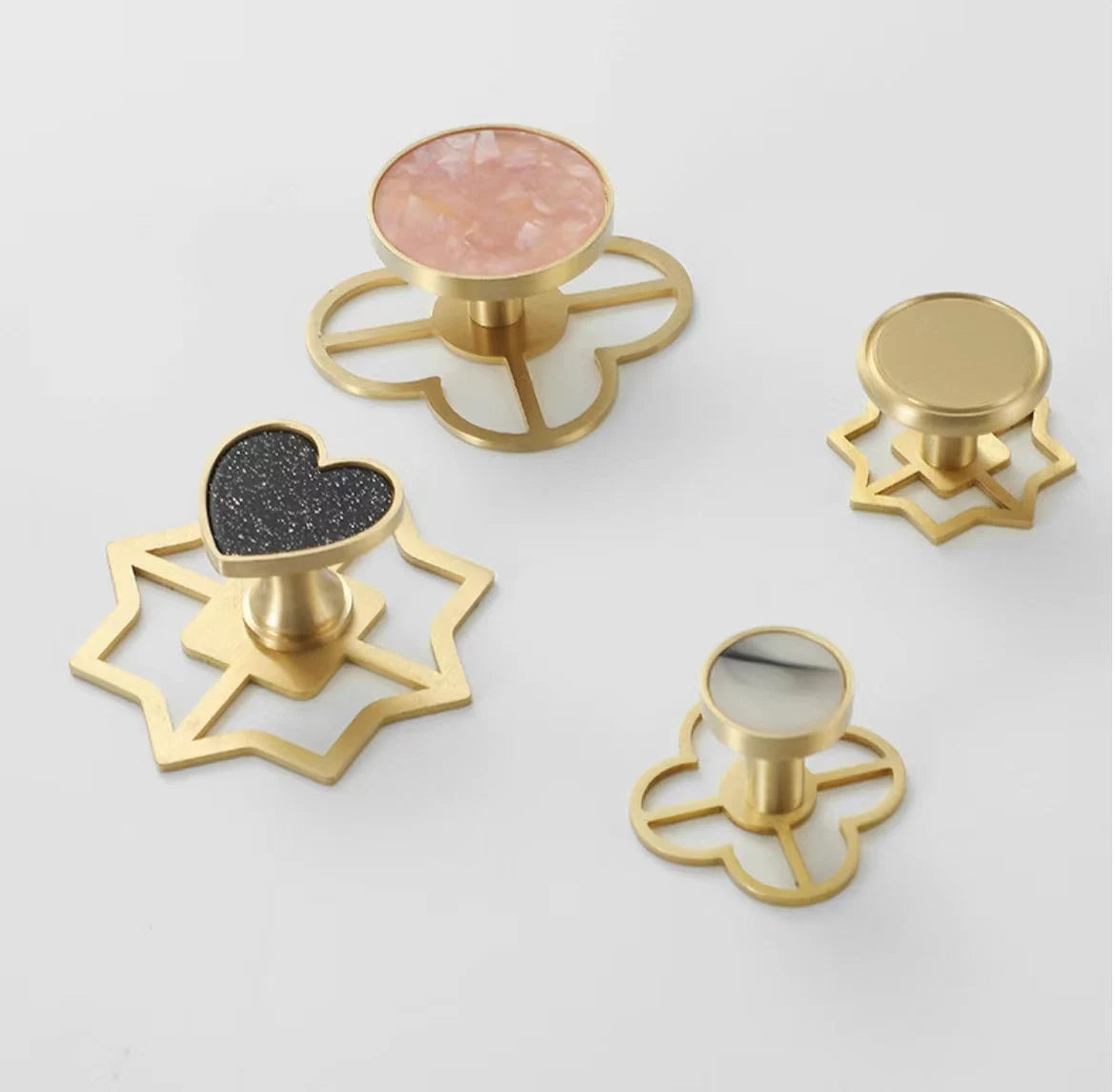 Brass Back Plate for Drawer Knobs, Clover Octagon