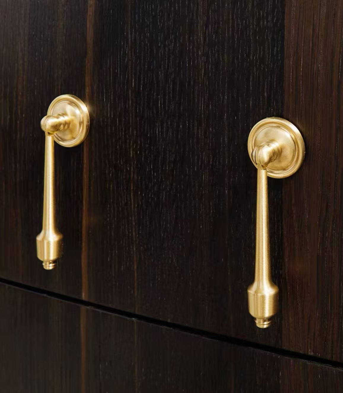 Brass Cabinet Teardrop Pull, Pendent Drawer Knob, Brushed Brass, Polished Chrome, Antique Bronze