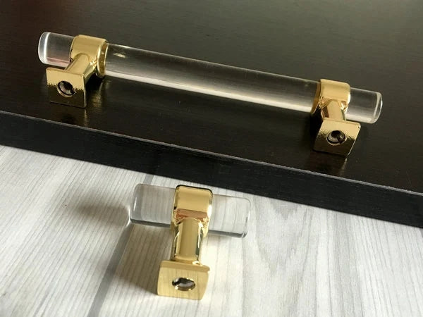 4" 4.25" 4.5" 4.75" Centers, Acrylic Drawer Pull Handles, Lucite Cabinet Hardware
