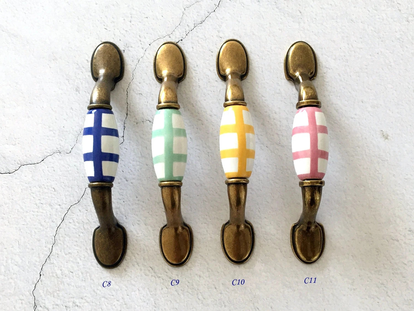 3" Centers Drawer Pulls, Cabinet Handle Hardware, 76 mm Holes, Ceramic