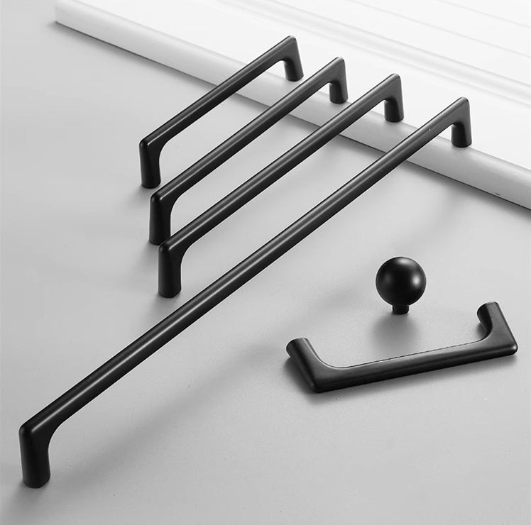 Black Cabinet Pulls and Knobs, Minimalism Kitchen Hardware