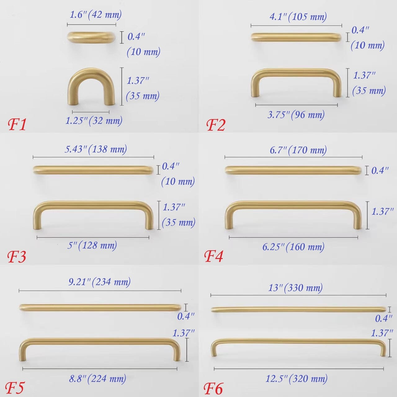 Brushed Brass D Cabinet Pulls, Cup Handles, Kitchen Hardware