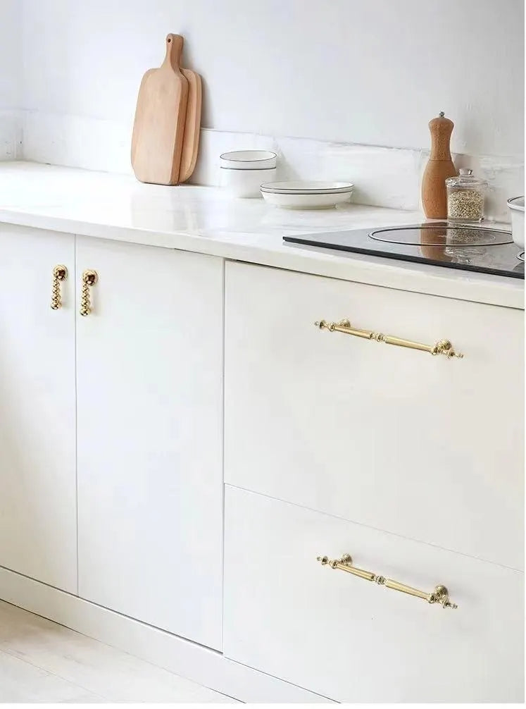 Polished Brass Cabinet Bar Pulls European Style Luxury Shiny Gold