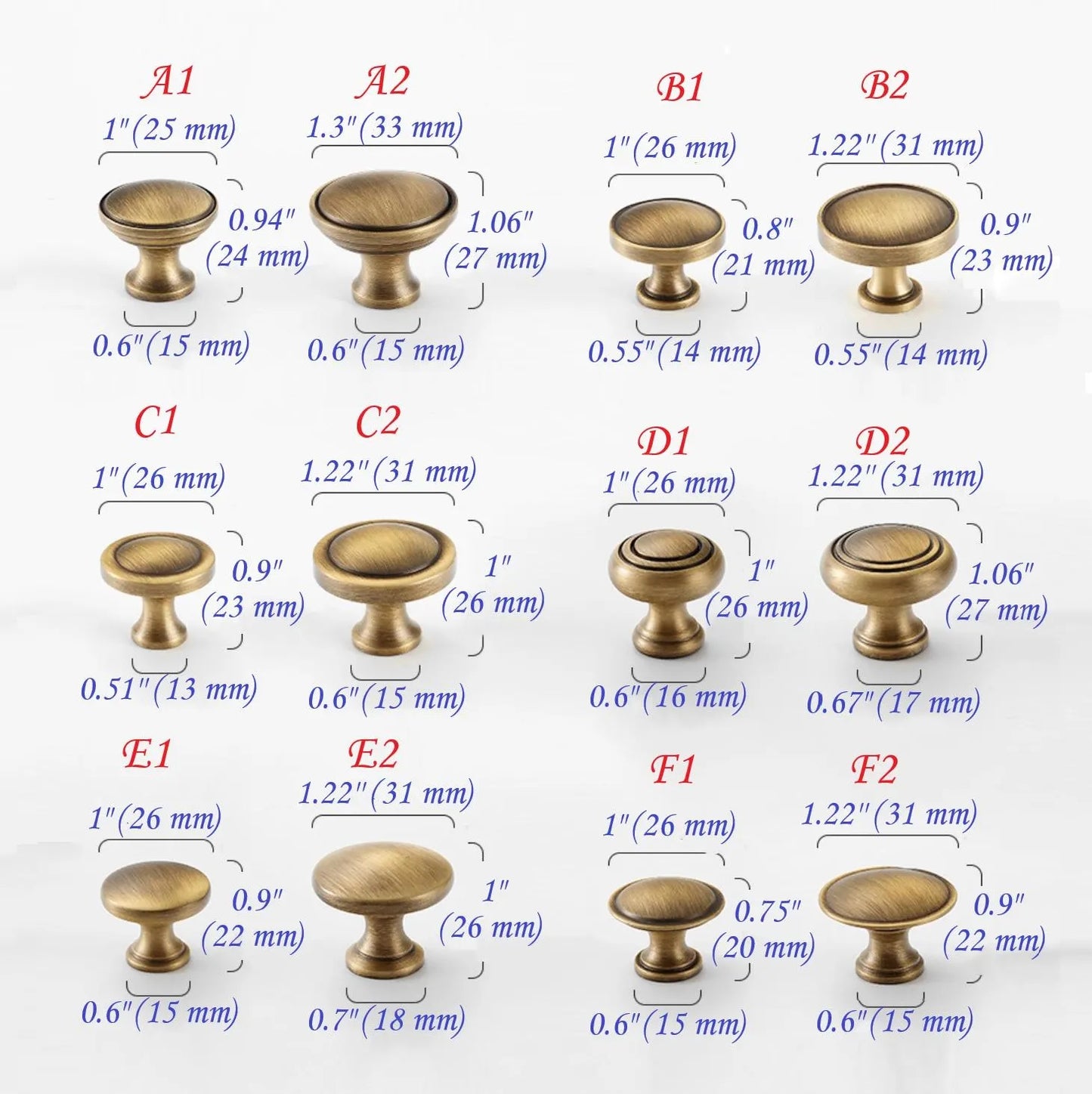 Brass Knob, Drawer Pulls, Kitchen Hardware, Antique Bronze