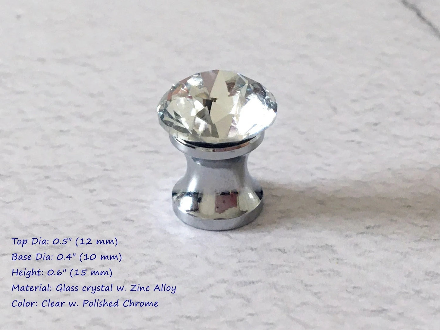 1/2" Dia Mini Drawer Pull, Brass Jewelry Box Knobs, Tiny Crystal Hardware