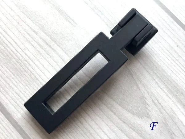 Drop Ring Drawer Pulls, Circle Cabinet Knobs, Matte Black, Rectangular, Clover